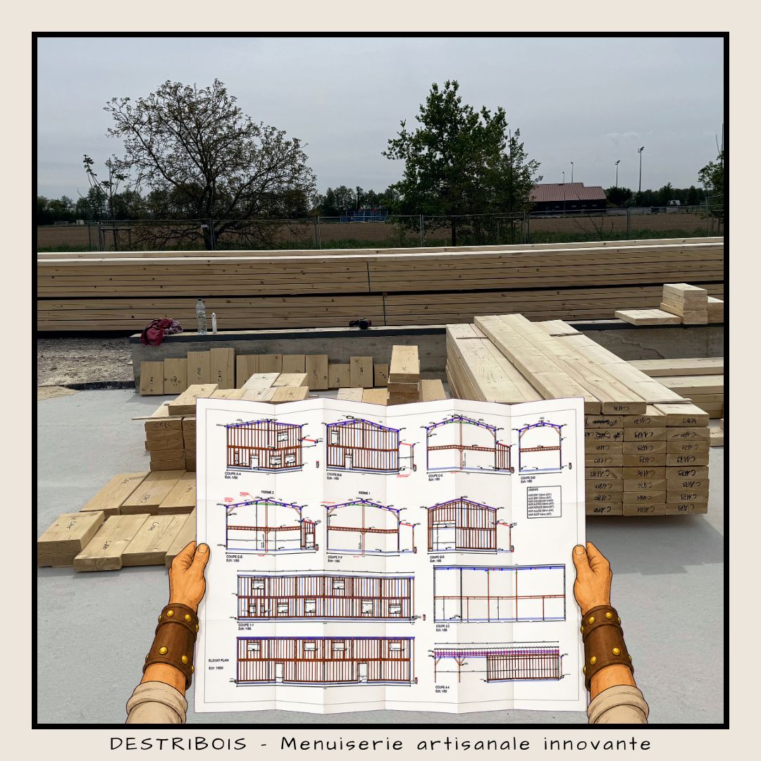 Chantier de l’atelier Destribois à Zellwiller : les murs en kit (photo 2 sur 4)