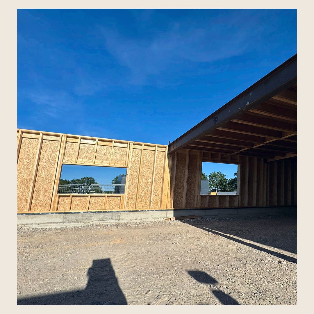 Chantier de l’atelier Destribois à Zellwiller : les premiers murs montés (photo 4 sur 5)