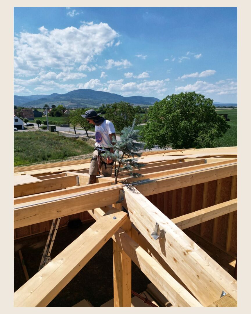 Chantier de l’atelier Destribois à Zellwiller : montage du premier étage (photo 5 sur 5)